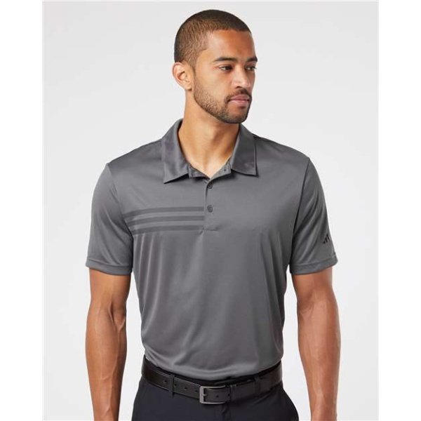 Mens Adidas 3 Stripe Polo - Image 3